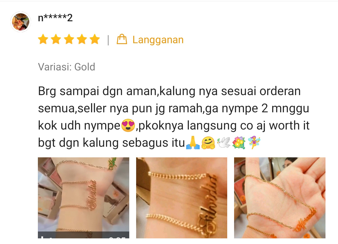 testimoni kalung nama