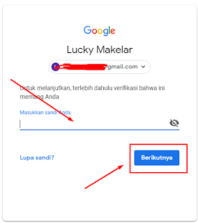 masukan sandi gmail kembali