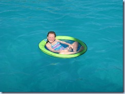 Delaina on floating papasan, White Bay