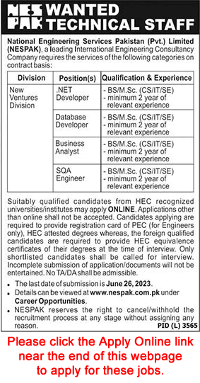 Jobs in Nespak