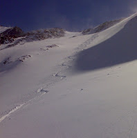 fresh tracks into the Grand Col itinerary route :)