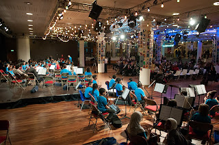 The young musicians of the Stockwell Children's Orchestra perform during In Harmony Lambeth's winter concert. (Photo: Reynaldo Trombetta / In Harmony Sistema England) — at Southbank Centre.