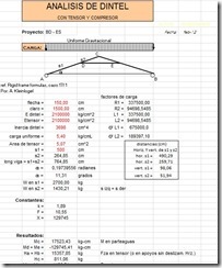 Analisis de dinteles con o sin tensor