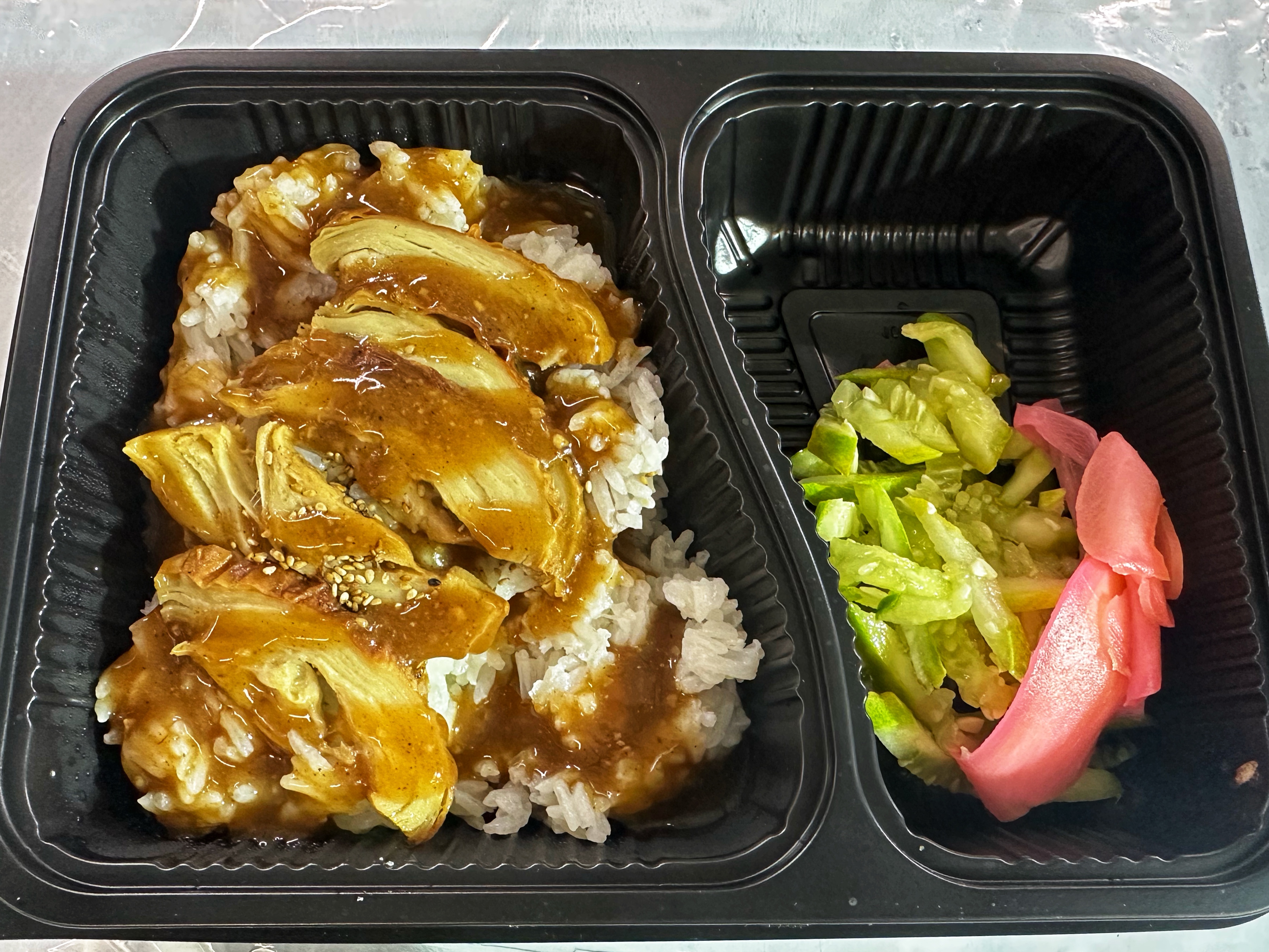 Je Festival vegan grilled "duck" and rice, Bangkok, Thailand