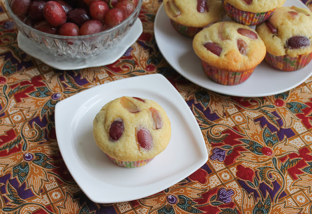 Food Lust People Love: Winter Crunch grape muffins are baked until golden with those special grapes for a light and tender sweet treat perfect for breakfast or snack time.