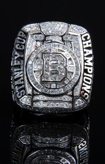 A front view of the 2010-2011 Boston Bruins Stanley Cup champions ring