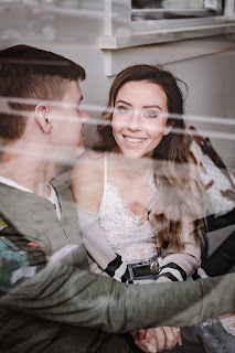 Newly engaged couples lifestyle portrait session at a local coffee shop called Better Buzz Coffee in San Diego, CA by Morning Owl Fine Art Photography. 