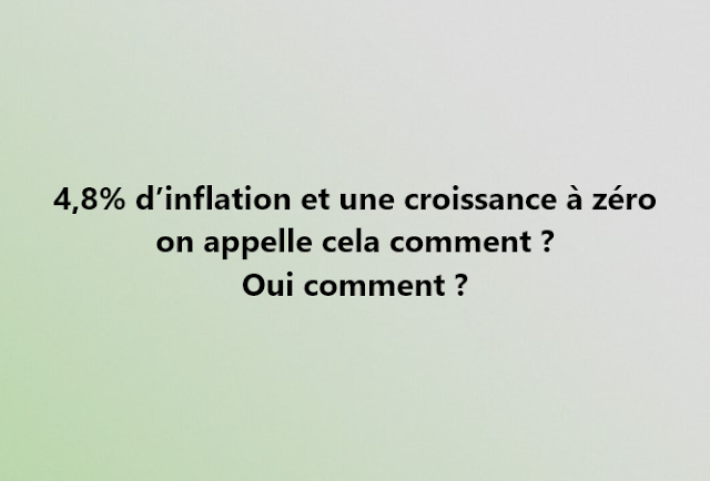 Avril 2022  4,8% d’inflation et une croissance à zéro on appelle cela comment ?