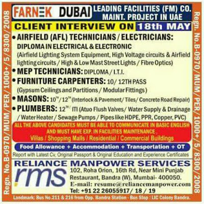 Maint Project JObs for Farnek, Dubai