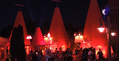 Cozy Cone Motel at Night in Cars Land