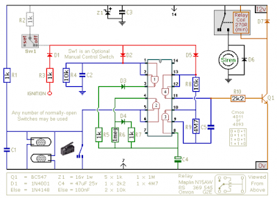 Cmos Motorcycle Alarm Circuit Diagram
