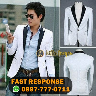 Jas Blazer Pria Warna Putih