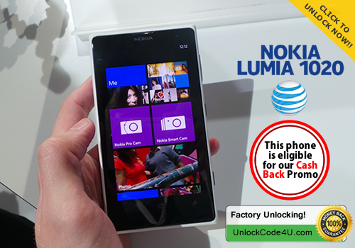 Factory Unlock Code for Lumia 1020 from At&T