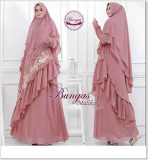 Gamis Pesta Premium MALIKA SYAR'I Bahan Ceruti Babydoll