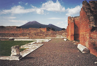 Mount Vesuvius seen from City of Pompeii