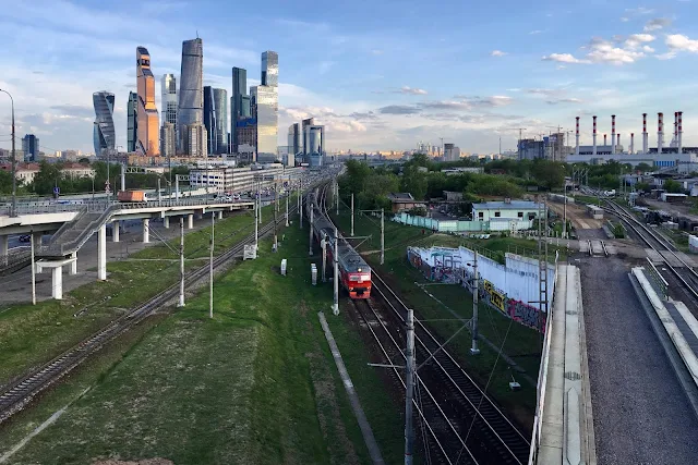 вид со Звенигородской эстакады, Москва-Сити