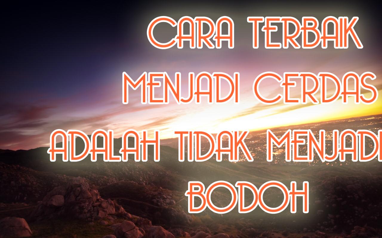 Kata Bijak Motivasi: Cara terbaik menjadi cerdas 