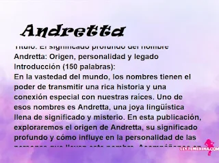 significado del nombre Andretta