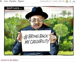 Image result for The Times Mocks Goodluck Jonathan in Cartoon