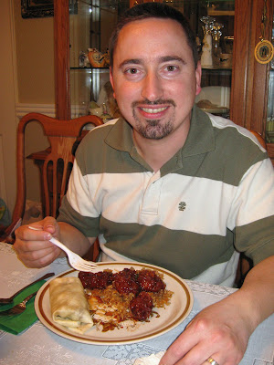 Evil sexy hairy twin Keith and his goatee had General Tso's Chicken and 