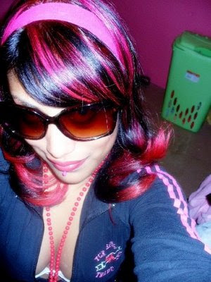 bold highlights. The color of the hair. Simply Girl Emo Hair.