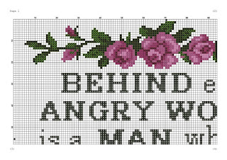 Angry woman funny cross stitch pattern - Tango Stitch