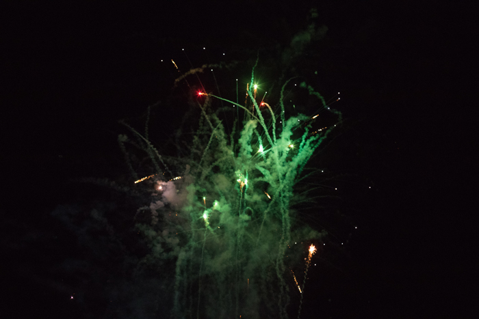 green and red fireworks