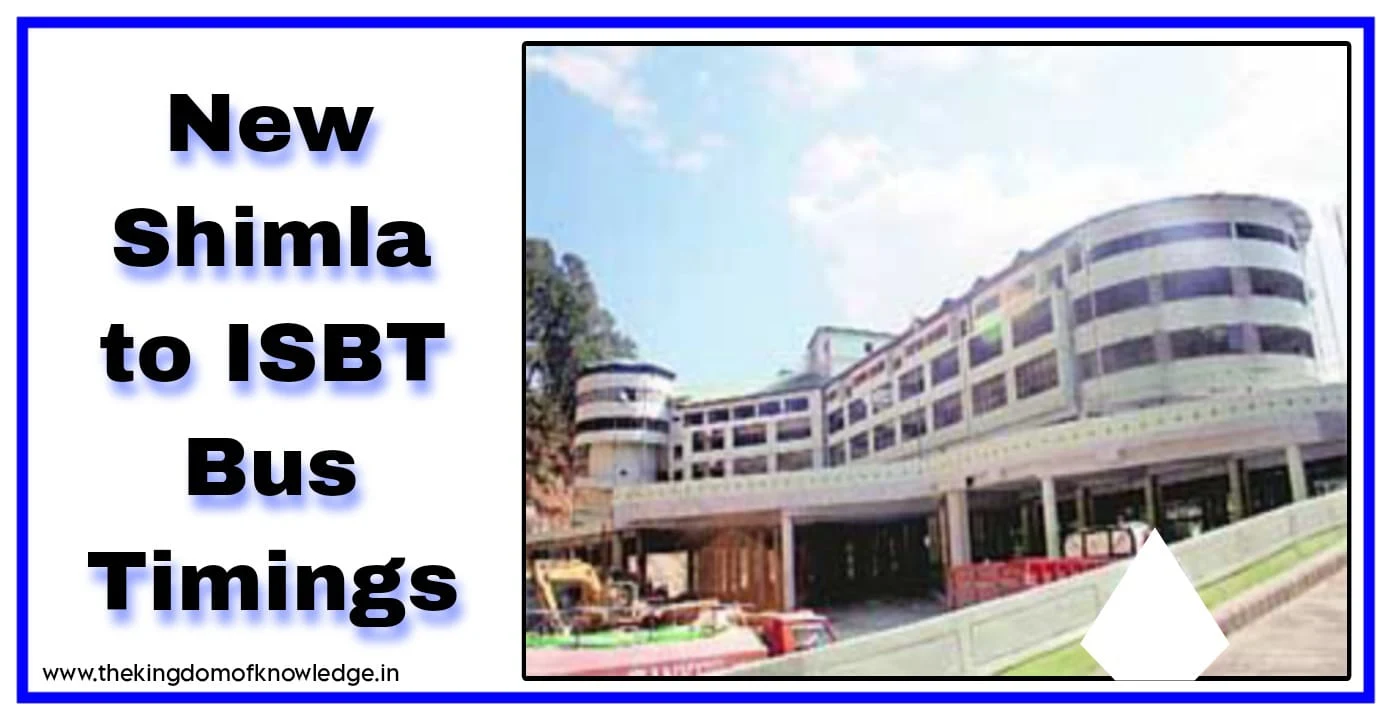 New Shimla to ISBT Shimla Bus Timings