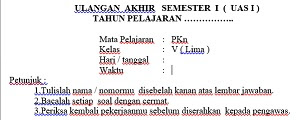 40 Soal UAS Semester 1 PKn Kelas 5 Dan Kunci Jawaban