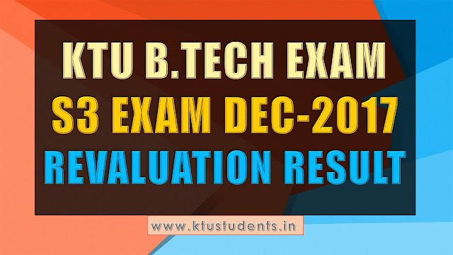 B.Tech S3 Examination Dec 16 / Jan 17 - Revaluation results published