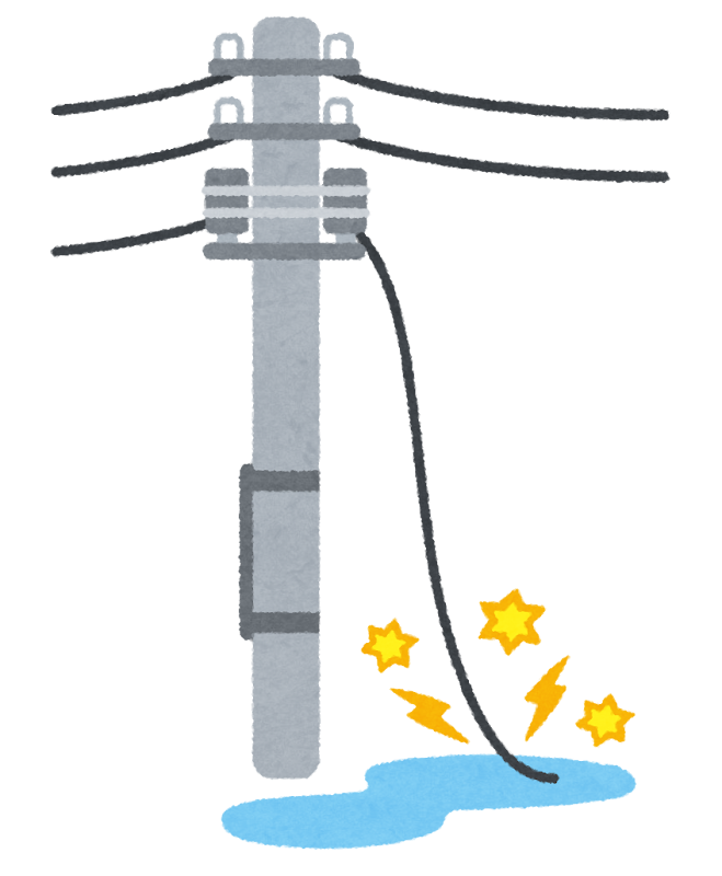 地震で断線した電線のイラスト かわいいフリー素材集 いらすとや 地震で断線した電線のイラスト かわいいフリー素材集 いらすとや