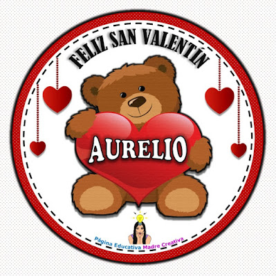 Carteles con nombres por el Día de San Valentín - Nombre Aurelio