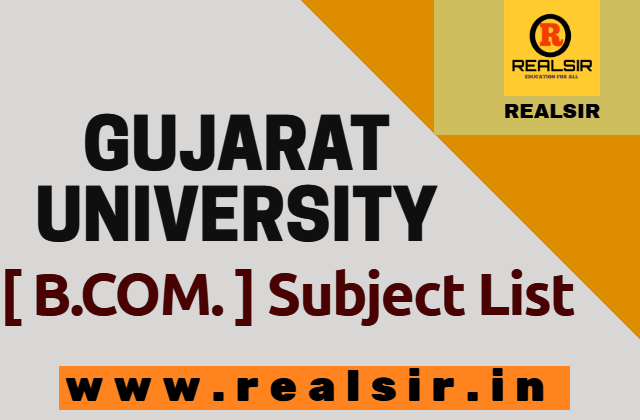 Gujarat University B.com Subject List