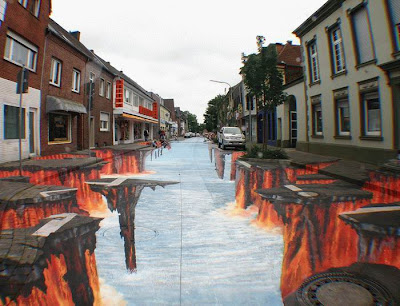 Lava Burst Street Art by Edgar Mueller Seen On www.coolpicturegallery.net