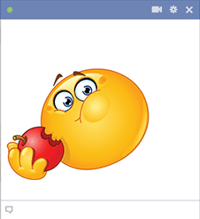 Facebook smiley with apple