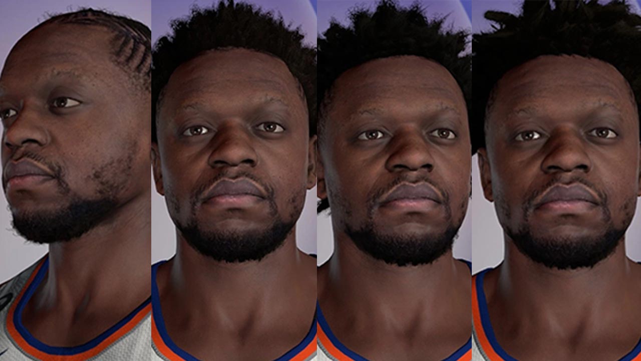 NBA 2K23 Julius Randle Cyberface Hairstyles
