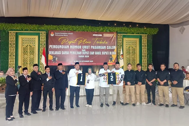 Pasangan ASRI Blora mendapatkan nomor urut 2 pada Pilkada Blora 2024