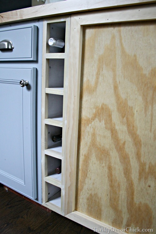 built in wine rack island