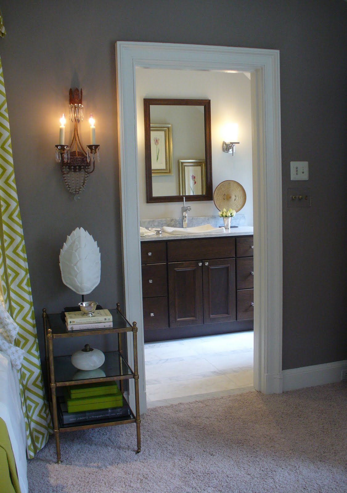 bathroom color palette The view from the master bedroom to the Master Bath by Allie Mann of 