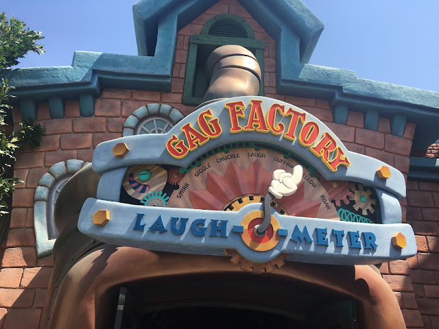 Gag Factory Laugh O Meter Disneyland Entrance Sign