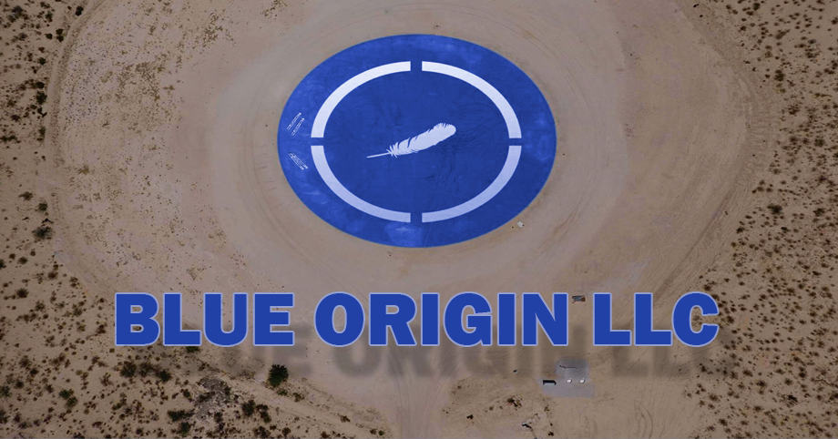 Blue Origin LLC aerospace company, funded by Jeff Bezos in 2000. Blue Origin, 2021.