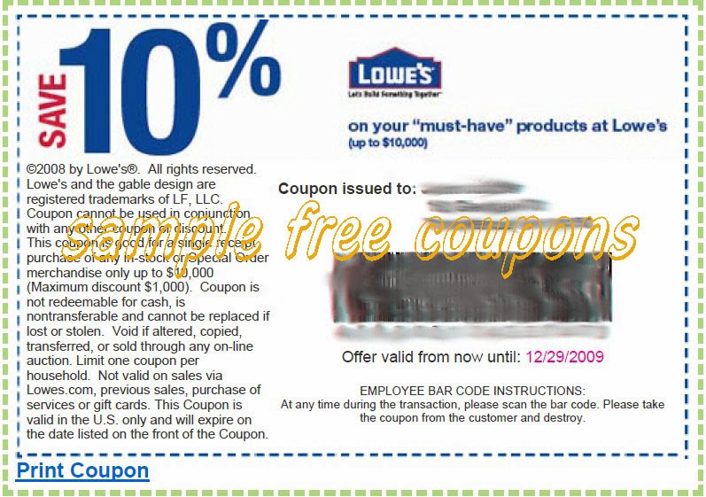 Lowe's Coupon Code 2014