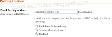 how to enable and work with mail to blogger option in Blogspot 