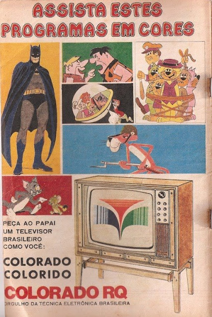 PromoÃ§Ã£o da TV a cores Colorado. Novidade no mercado. Oportunidade para assistir desenho animado.