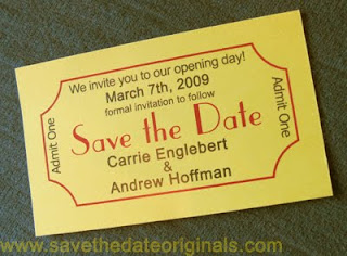 Movie Ticket Save the Date Cards