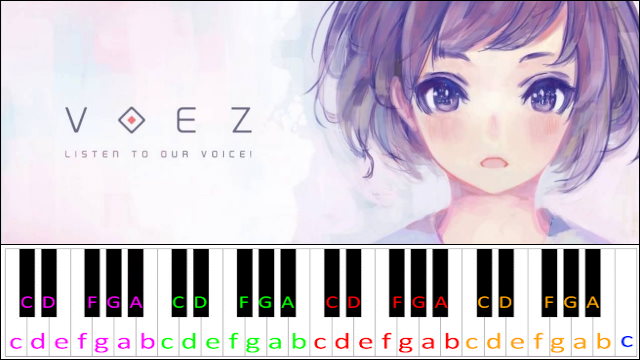 Colorful Voice by Night Keepers (VOEZ) Piano / Keyboard Easy Letter Notes for Beginners