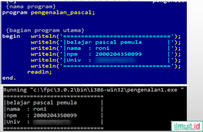 program sederhana pascal