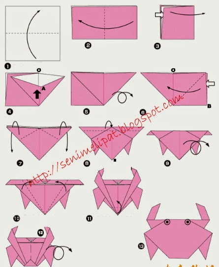  Cara  Membuat Kepiting Dari Kertas Origami  Seni Melipat