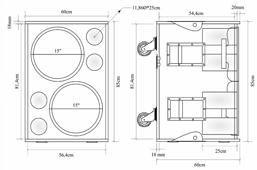 Ukuran Box Speaker 15 Inch Double  Berbagai Ukuran