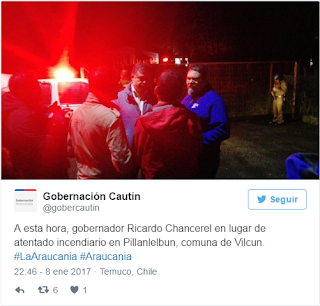 Un nuevo ataque incendiario se registró esta madrugada en la localidad de Pillanlelbún, ubicada a 10 km al norte de Temuco